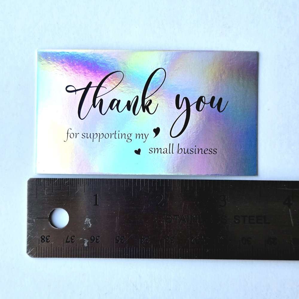 20 PK Holographic Thank You Cards for Small Business - Picture 4 of 6
